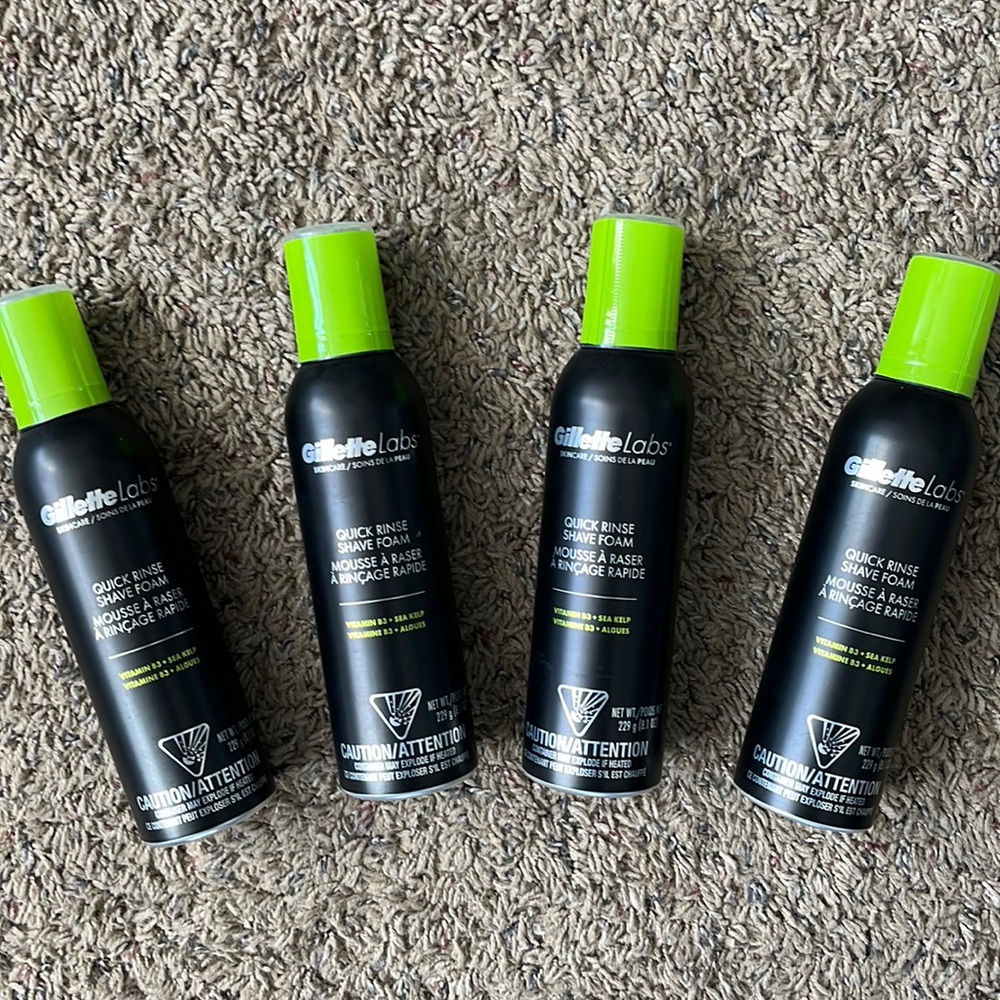GILLETTE LABS QUICK RINSE SHAVE FOAM BUNDLE